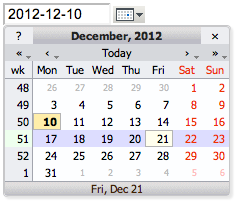 Date picker screenshot